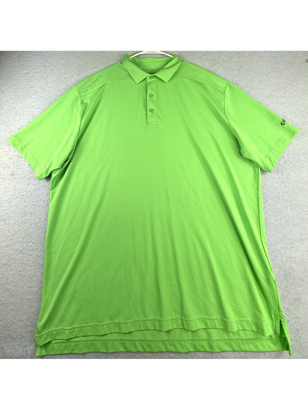 Callaway OPTI-DRI Men's Green Solid Golf Polo Shirt XXL SS Moisture Wicking